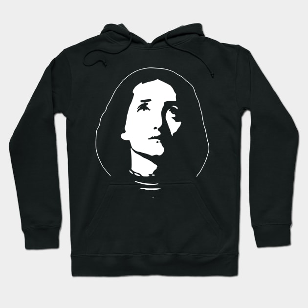 Jeanne Darc White On Black Hoodie by Nerd_art